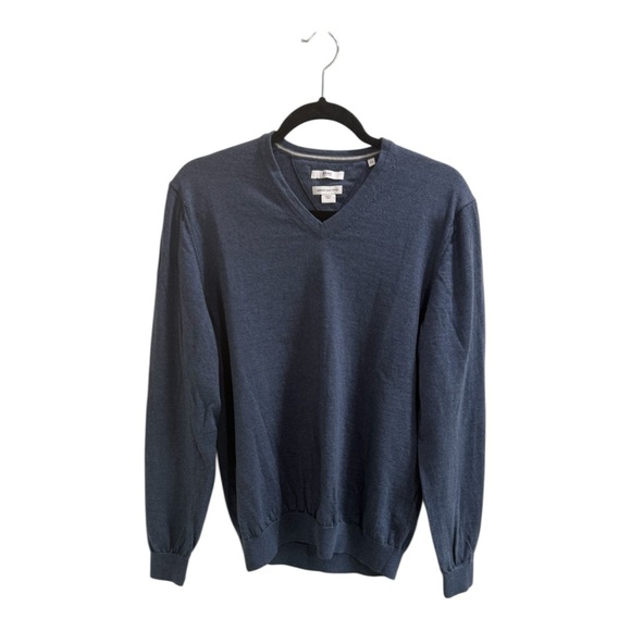 Brax Merino Wool Easy Wash Men's Blue V-Neck Sweater. Size L - Picture 11 of 11